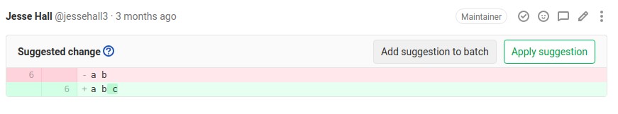 A code change suggestion displayed, with the add-more suggestion option highlighted.